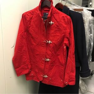 Lauren Ralph Lauren 100% Cotton Red Buckle Jacket M